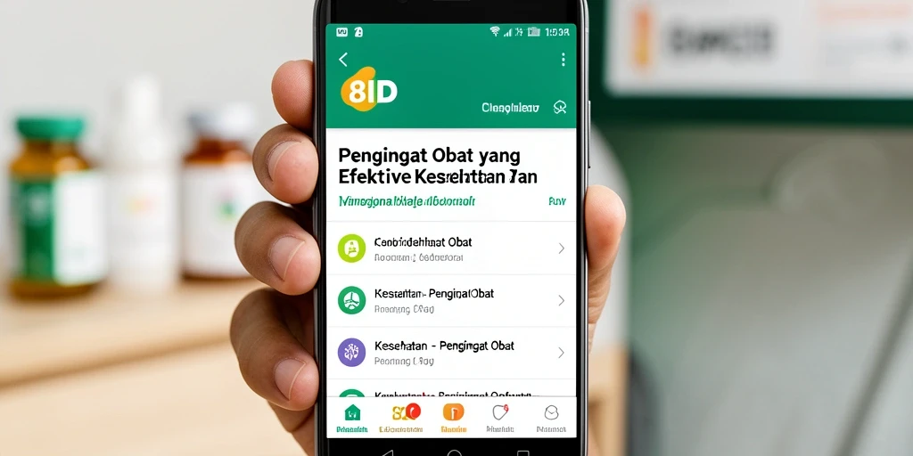 Tampilan antarmuka 8ID yang intuitif untuk pengingat obat.