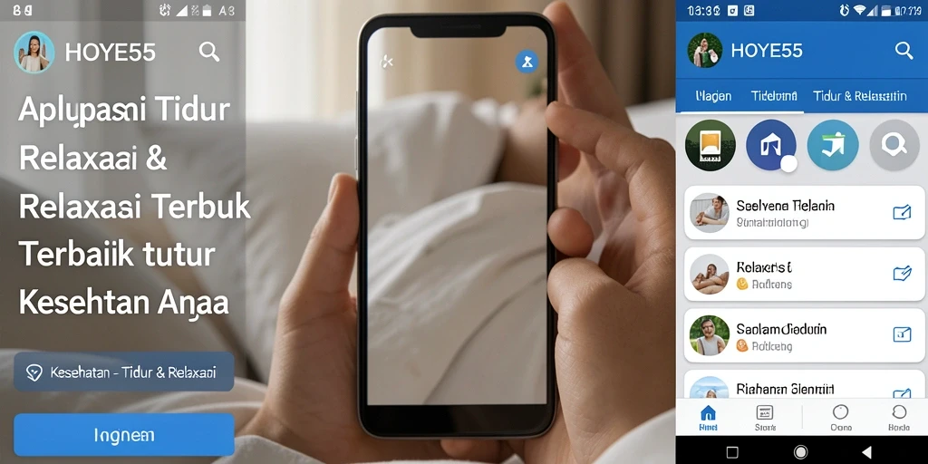 Antarmuka HOYE55 yang sederhana dan menenangkan untuk relaksasi tidur.