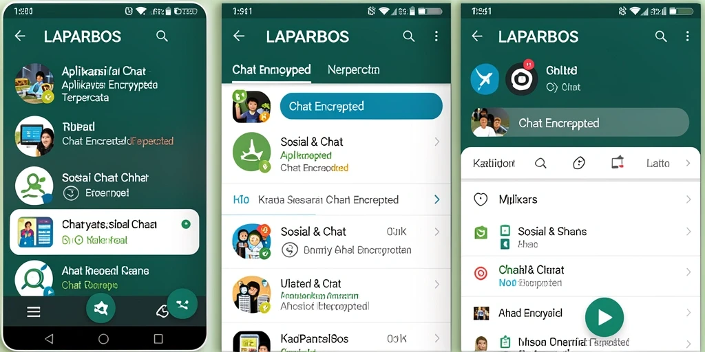 Antarmuka LAPARBOS yang modern dan fungsional untuk Chat Encrypted.