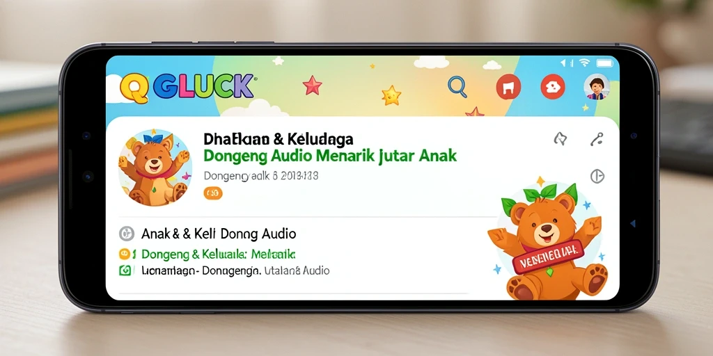 Tampilan antarmuka QGLUCK yang ramah bagi anak-anak.