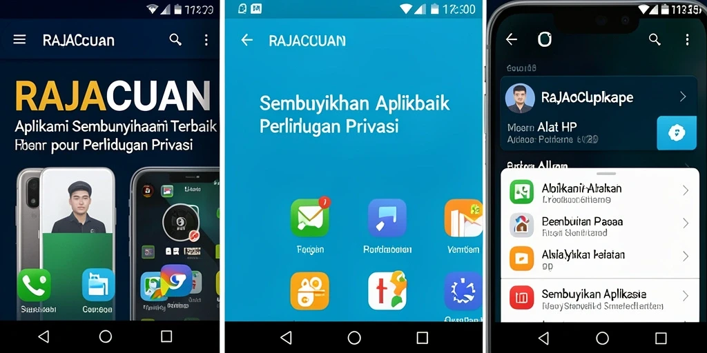 Antarmuka RAJACUAN yang sederhana dan efektif dalam menyembunyikan aplikasi.