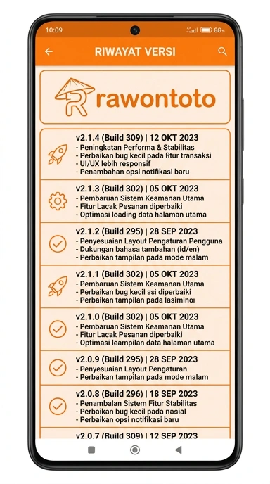 Riwayat Versi rawontoto untuk Android Indonesia